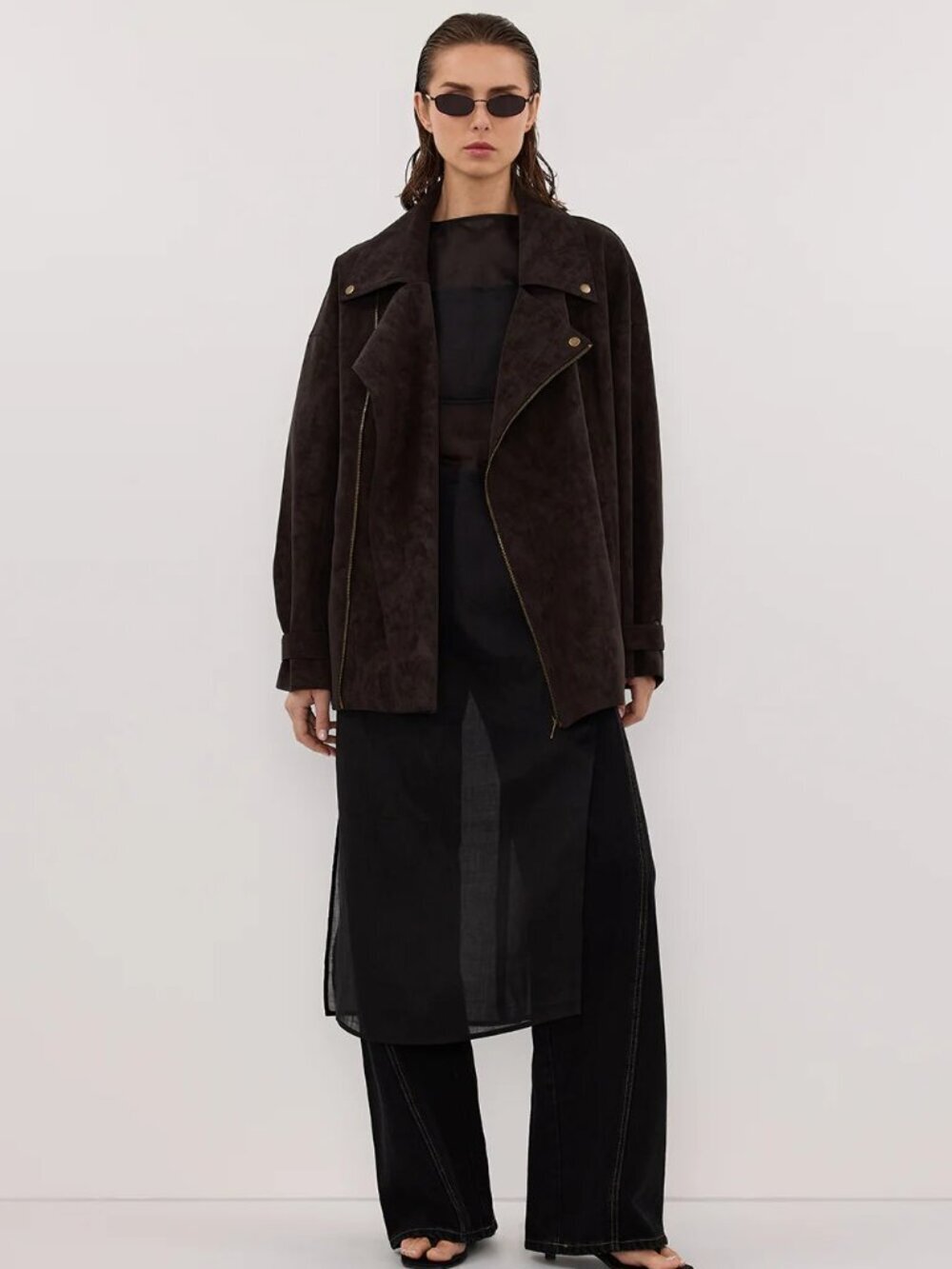DISSH Oakland oversized jacket in chocolate size 6 - Picture 1 of 11